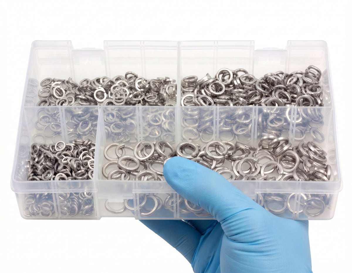 650pc Assorted A2 Stainless Spring Washers Box - M5 to M10