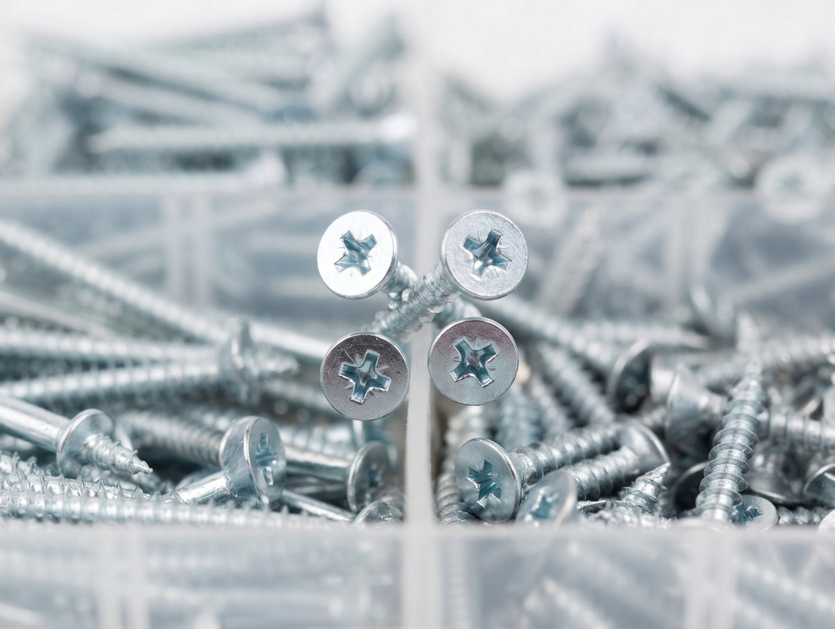 680pc Assorted Wood Screws Box - Gauge 6, 8 & 10, 1/2 to 2 Inch