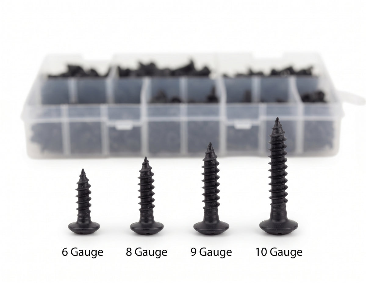 700pc Assorted Black Flange Self Tapping Screws Box - No 6 to 10