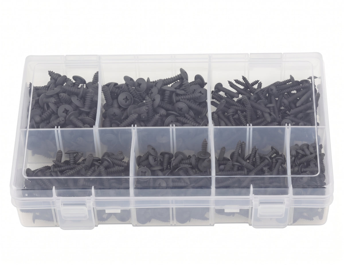 700pc Assorted Black Flange Self Tapping Screws Box - No 6 to 10