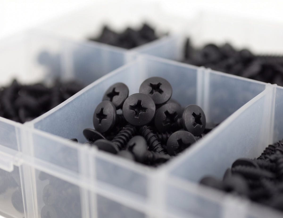 700pc Assorted Black Flange Self Tapping Screws Box - No 6 to 10