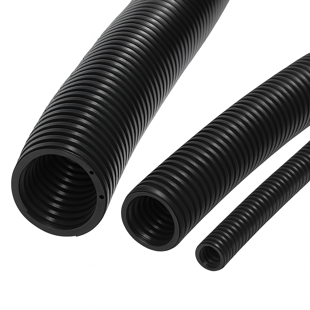 Flexible Cable Conduit – Non-Split Nylon Loom Tubing, Black