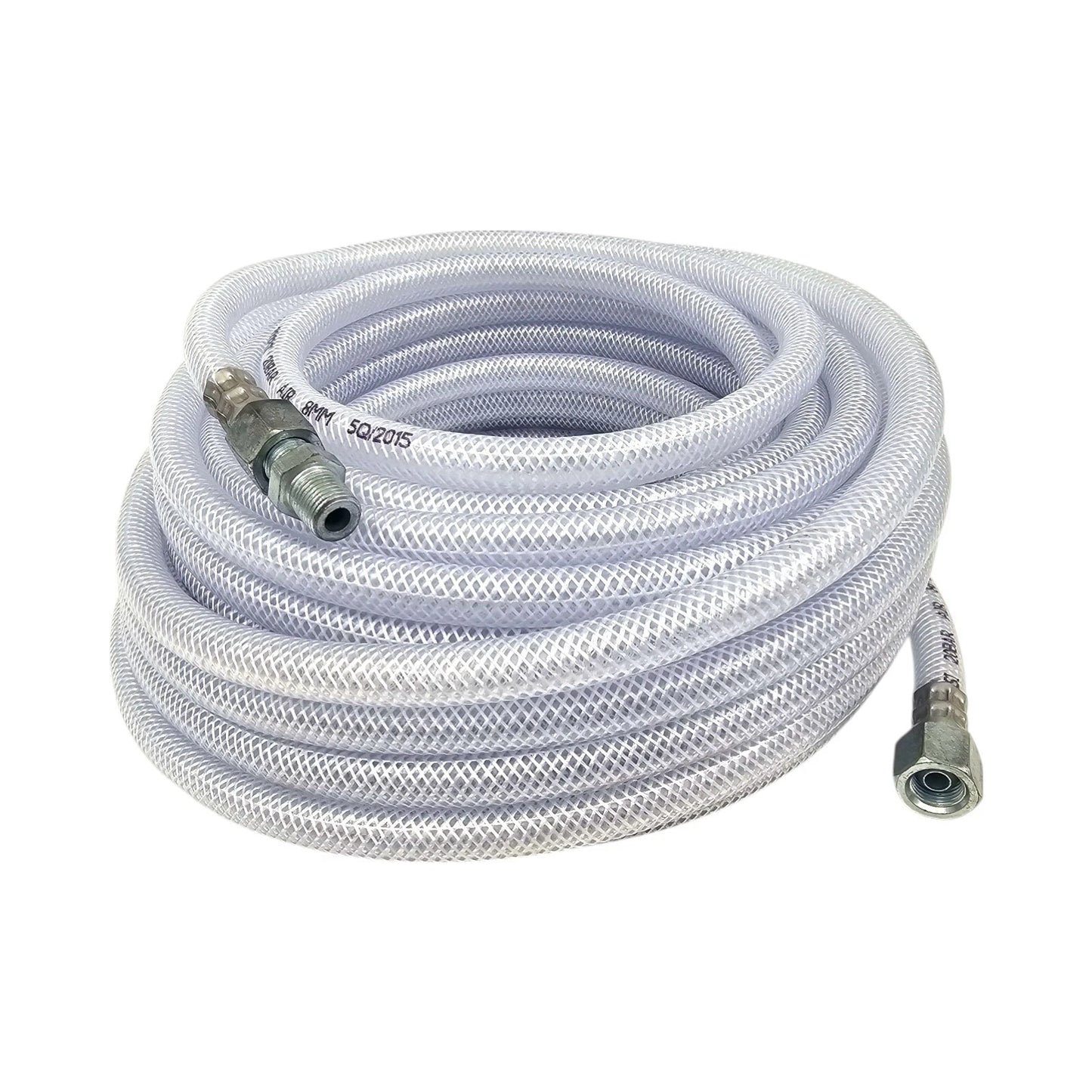 8mm Clear Rubber Airline Air Compressor Hose (15m) – 300 PSI / 20 BAR | 1/4" BSP Fittings | With Connectors & Adaptors
