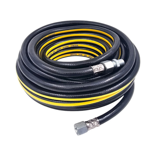 8mm Black Rubber Airline Air Compressor Hose (15m) – 300 PSI / 20 BAR | 1/4" BSP Fittings | With Connectors & Adaptors