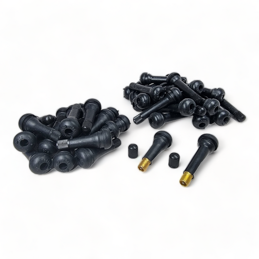 Tubeless Tyre Valves TR414 & TR418 – Snap-In Rubber Replacement Valves (48mm / 61mm)