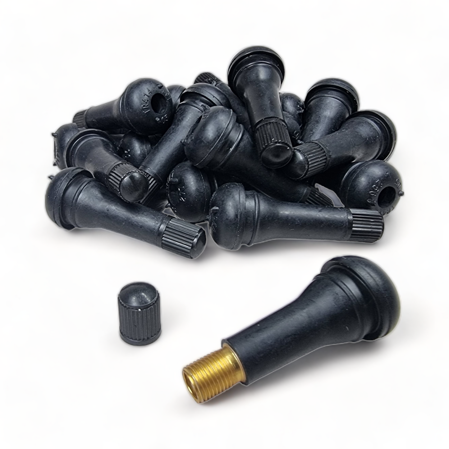 Tubeless Tyre Valves TR414 & TR418 – Snap-In Rubber Replacement Valves (48mm / 61mm)