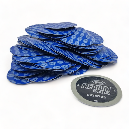 60mm Tyre Tube Repair Patches – Medium Inner Tube Puncture Patches (5–100 Pack)