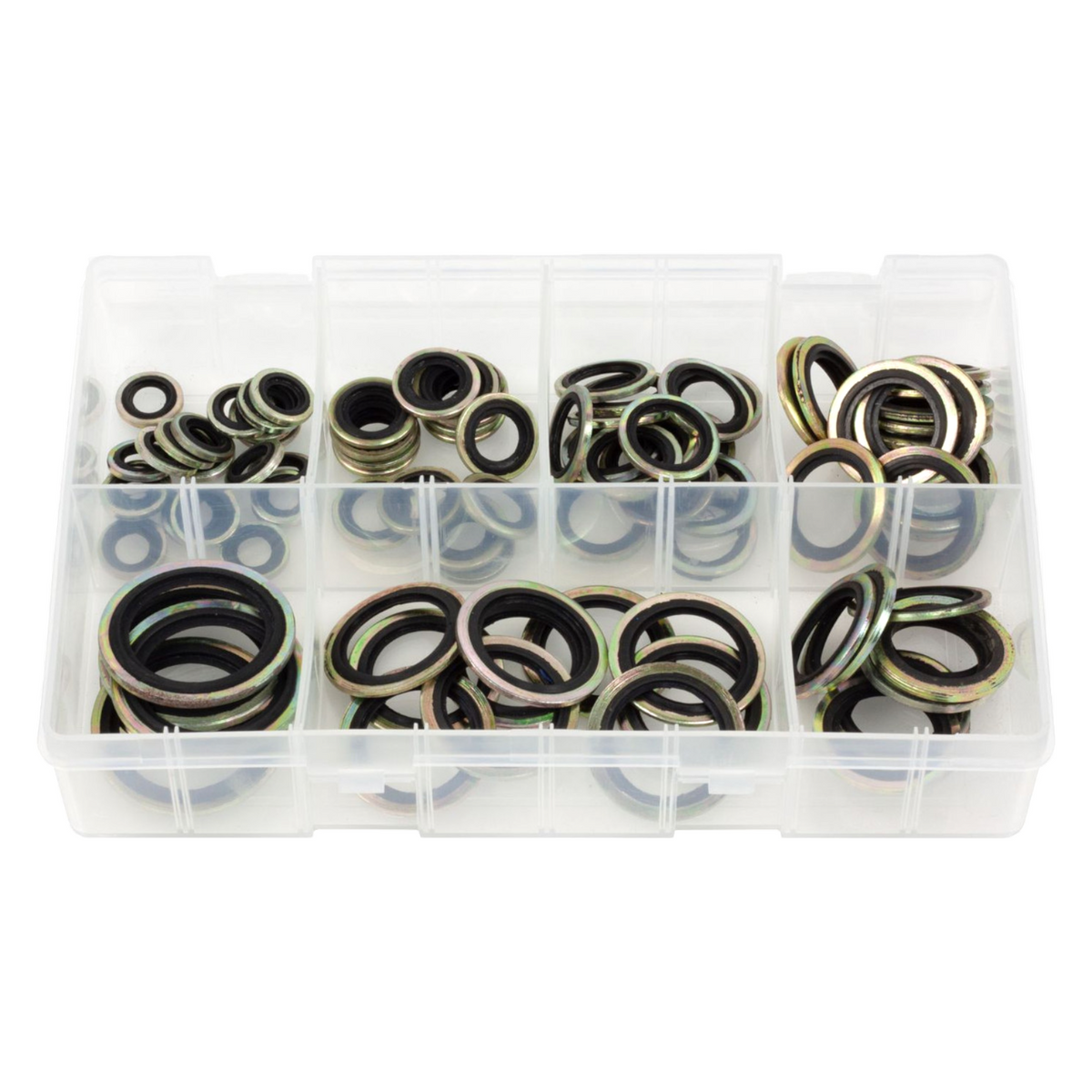 90pc Assorted Bonded Seal Washers Box - BSP 1/8 to 1 Inch