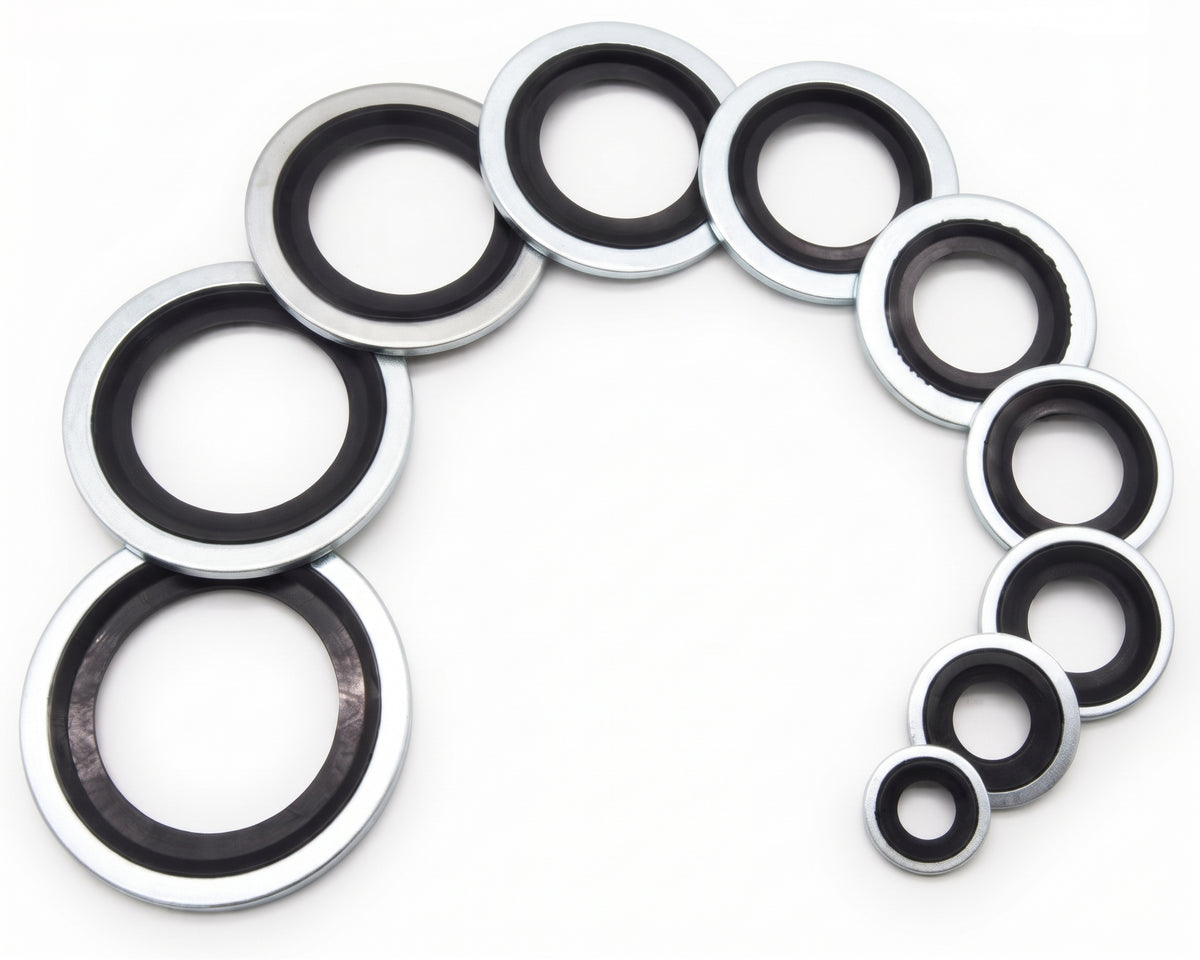 90pc Assorted Bonded Seal Washers Box - BSP 1/8 to 1 Inch