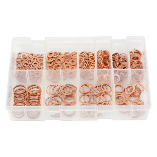 360pc Assorted Diesel Injector Copper Washers Box - M6 to M17