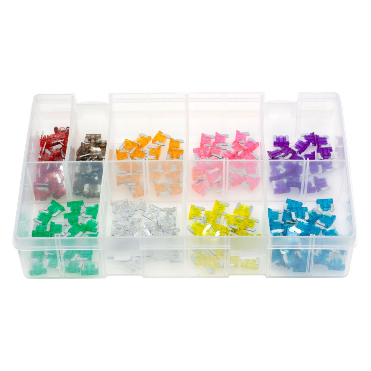 200pc Assorted Micro2 Blade Fuse Box - 3A to 30A