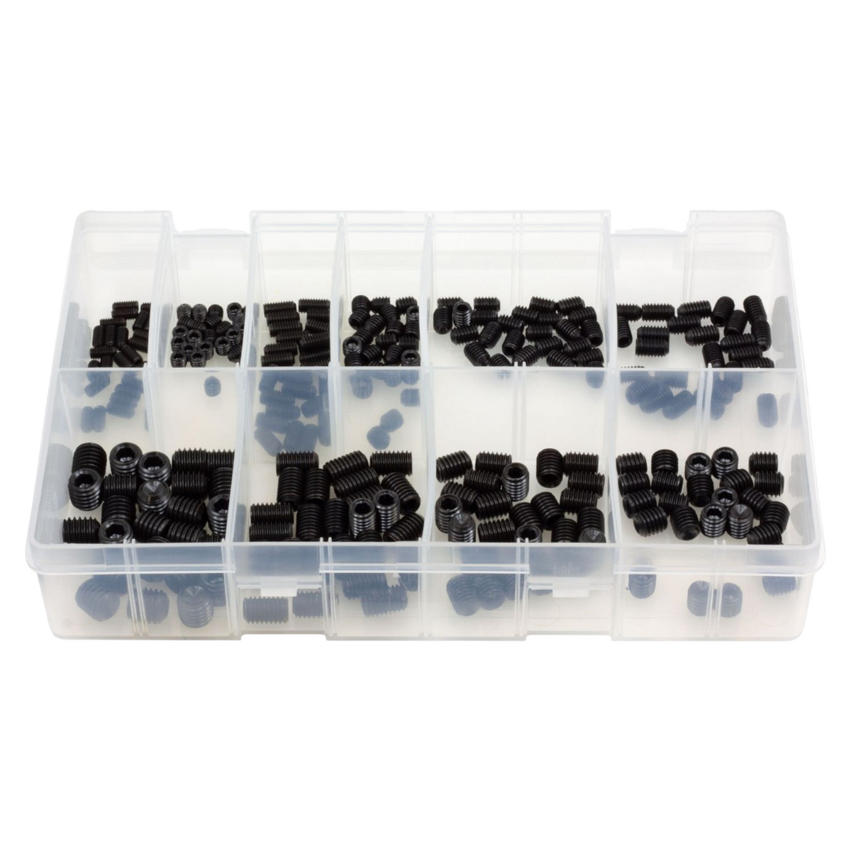 250pc Assorted Grub Screws Box - Socket Set Screws, M4 to M10
