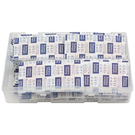 200 Piece Workplace Plaster Box – Fabric & Waterproof Assorted Plasters