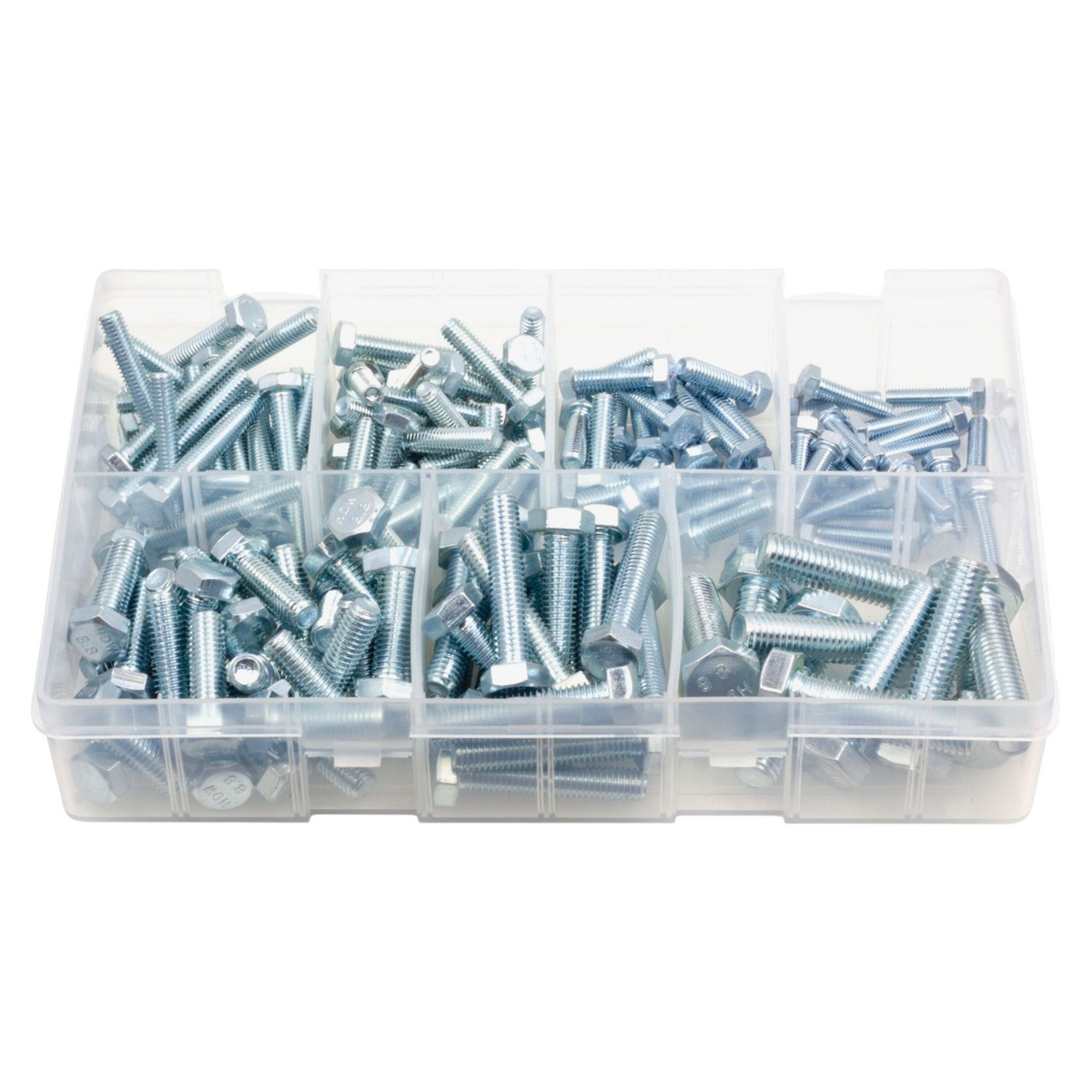 150pc Assorted Setscrews Box - M5 to M10, BZP DIN 933