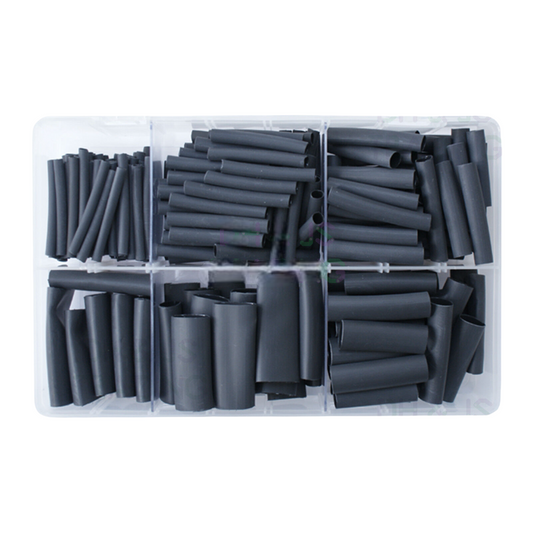 Assorted Box of Black Heat Shrink 3:1 Adhesive Lined – 3mm to 18mm (40mm Lengths) | 225x 3:1 Heatshrink