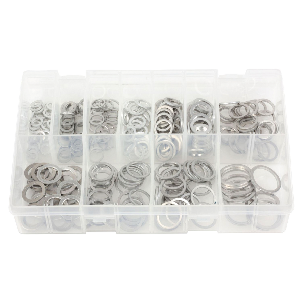 260pc Assorted Aluminium Sealing Washers Box - M6 to M22