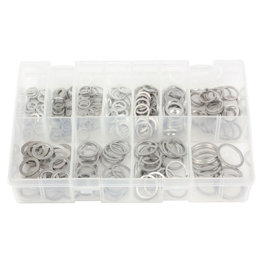 260pc Assorted Aluminium Sealing Washers Box - M6 to M22