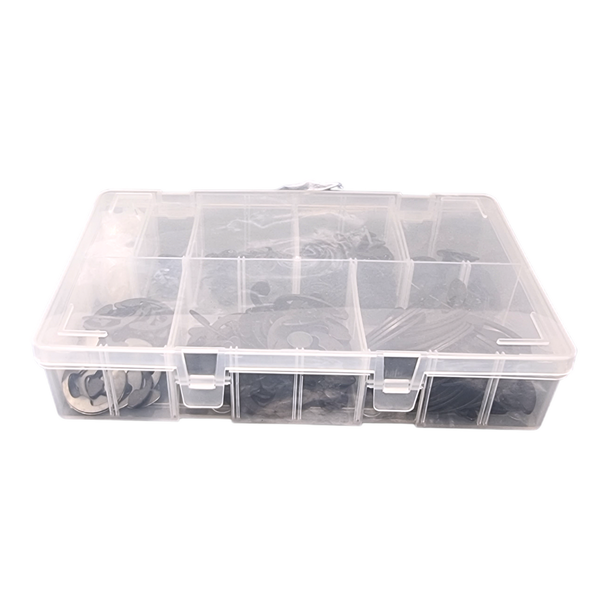 600pc Assorted E-Clips Box - E-Rings, 1.6mm to 22.2mm