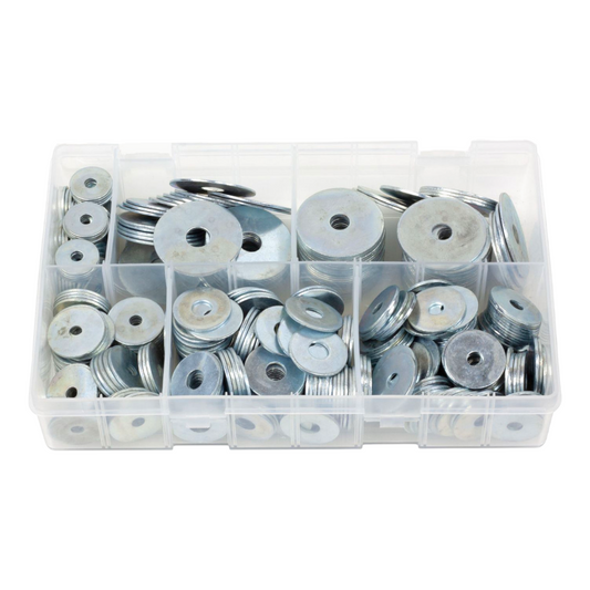 400pc Assorted Repair Washers Box - Penny Mudguard, M5 to M10