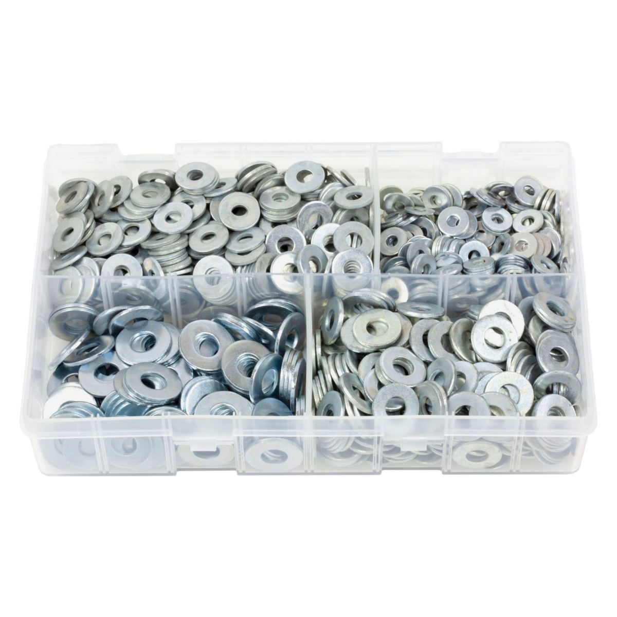 1000pc Assorted Flat Washers Box - Table 4, 3/16 to 3/8 Inch