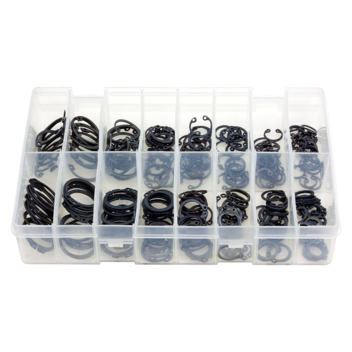 280pc Assorted Circlips Box - Internal & External, 12mm to 25mm