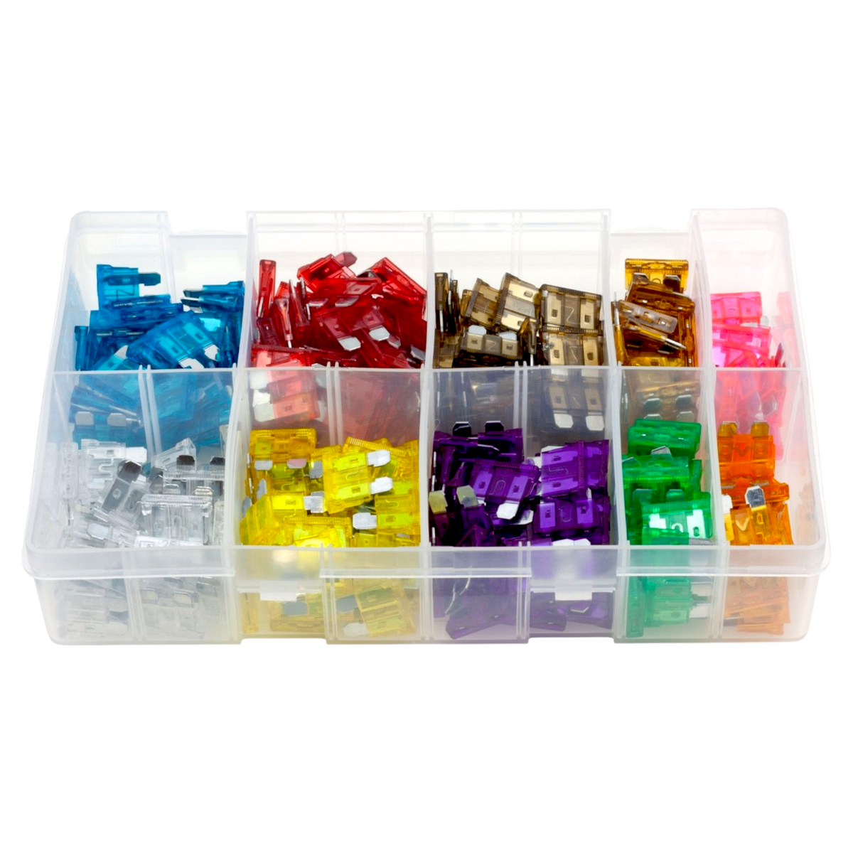 250pc Assorted Standard Blade Fuse Box - 3A to 40A