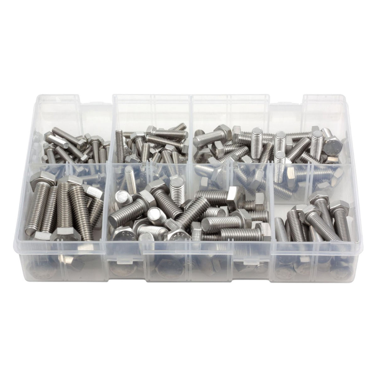 120pc Assorted A2 Stainless Setscrews Box - M5 to M10, DIN 933
