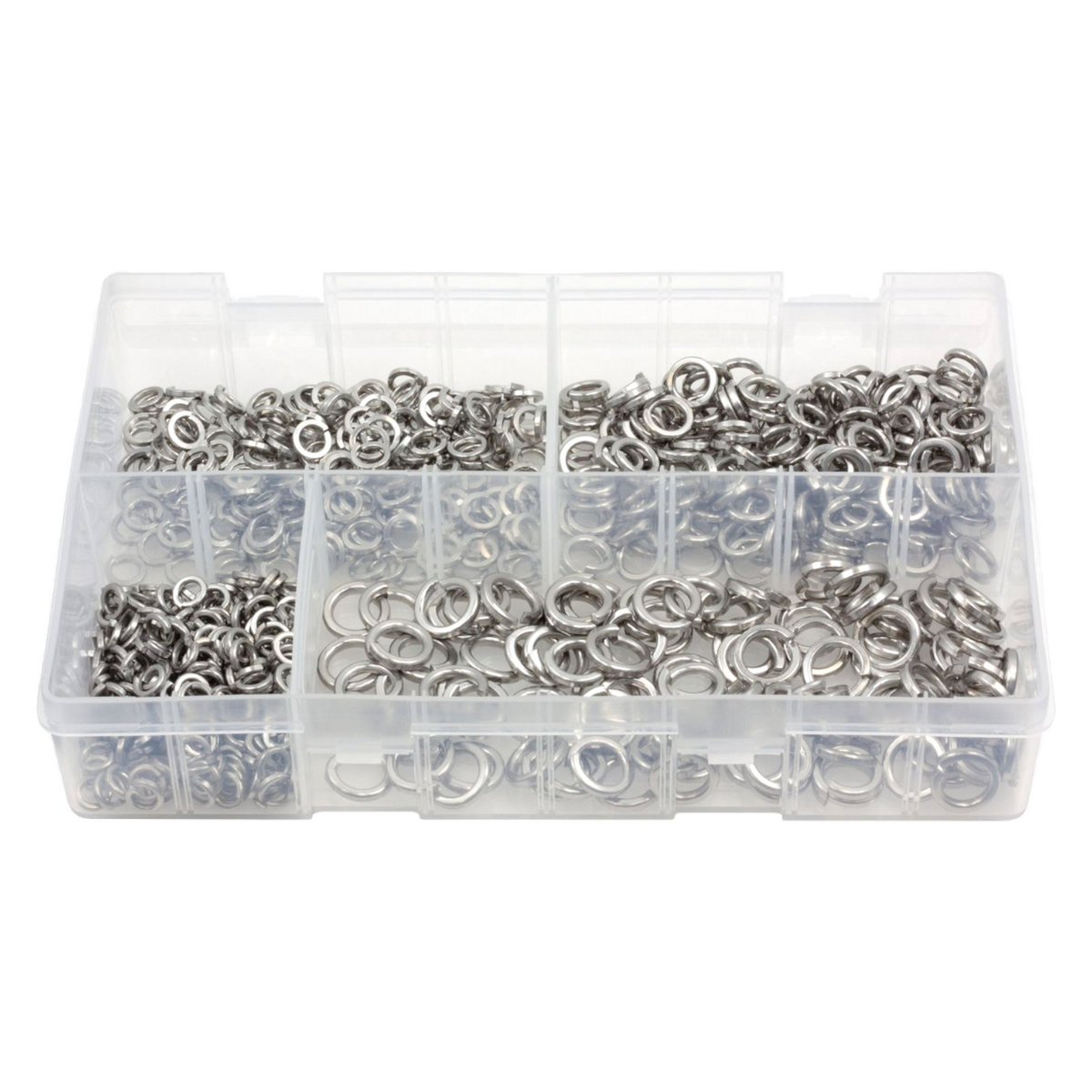 650pc Assorted A2 Stainless Spring Washers Box - M5 to M10