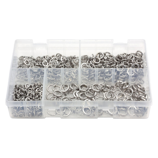 650pc Assorted A2 Stainless Spring Washers Box - M5 to M10