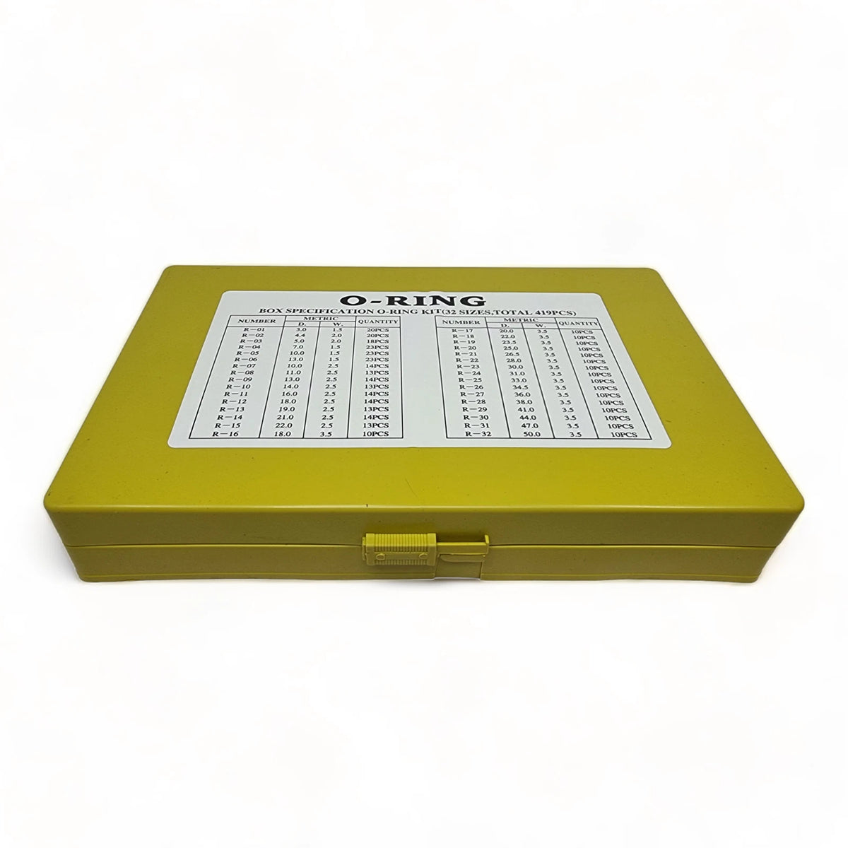 419pc Assorted Metric O Ring Kit - 32 Sizes, 3mm to 50mm