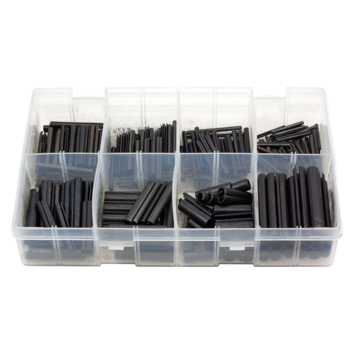 300pc Assorted Roll Pins Box - Metric Spring Tension Pins, 2.5-8mm