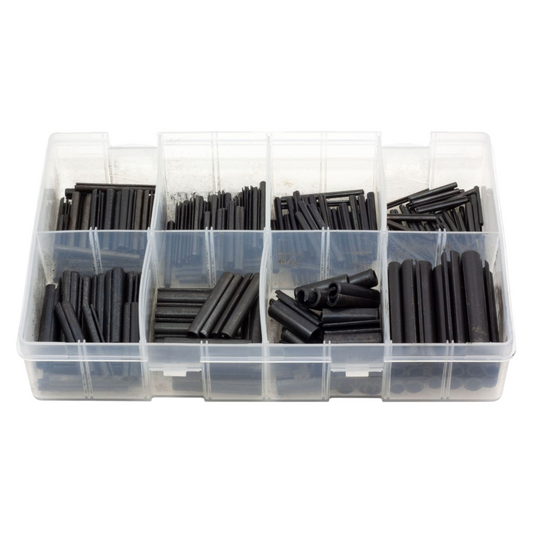 300pc Assorted Roll Pins Box - Metric Spring Tension Pins, 2.5-8mm