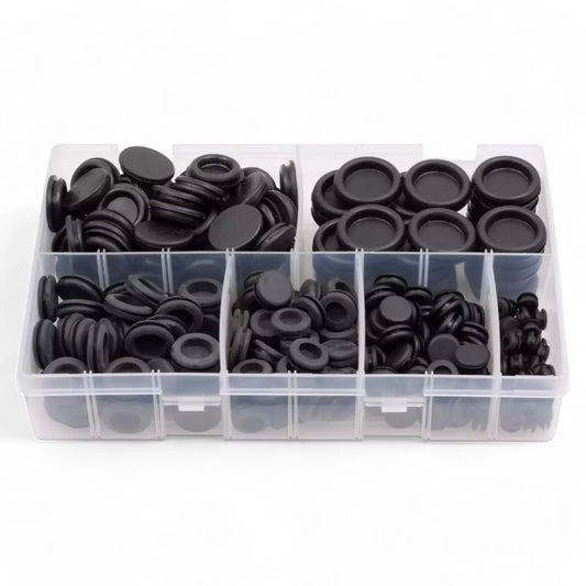 Cable Blanking Rubber Grommets Assorted Box – Closed Blind Plugs 6mm–25mm | 280x Blanking Grommets