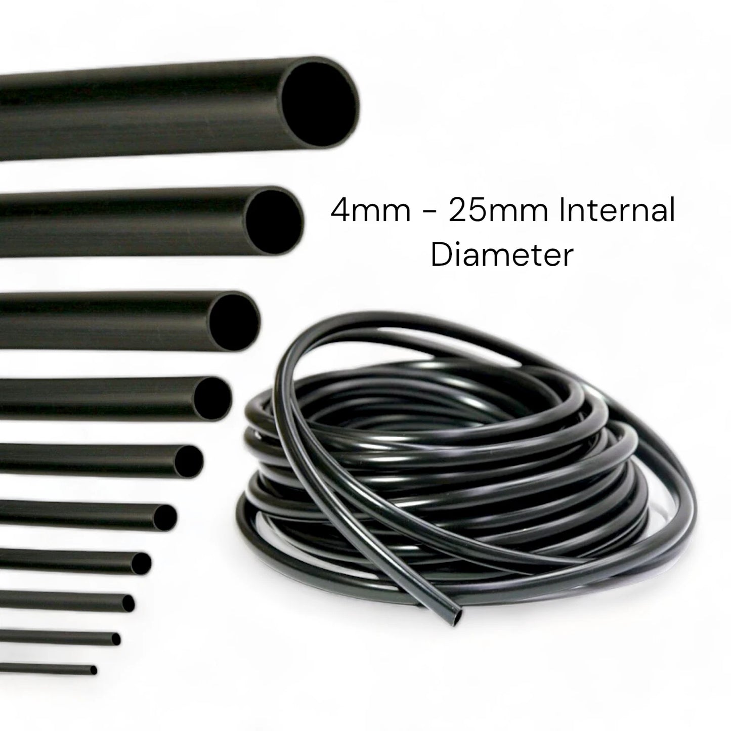 Flexible PVC Cable Sleeving Tubing – Black Automotive Wire Loom 4mm–25mm I/D | Black PVC Sleeving