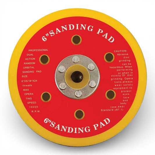 Backing Pads for Hook & Loop Sanding Discs – 150mm (6") | Flexible Support Pad for Orbital & Angle Sanders