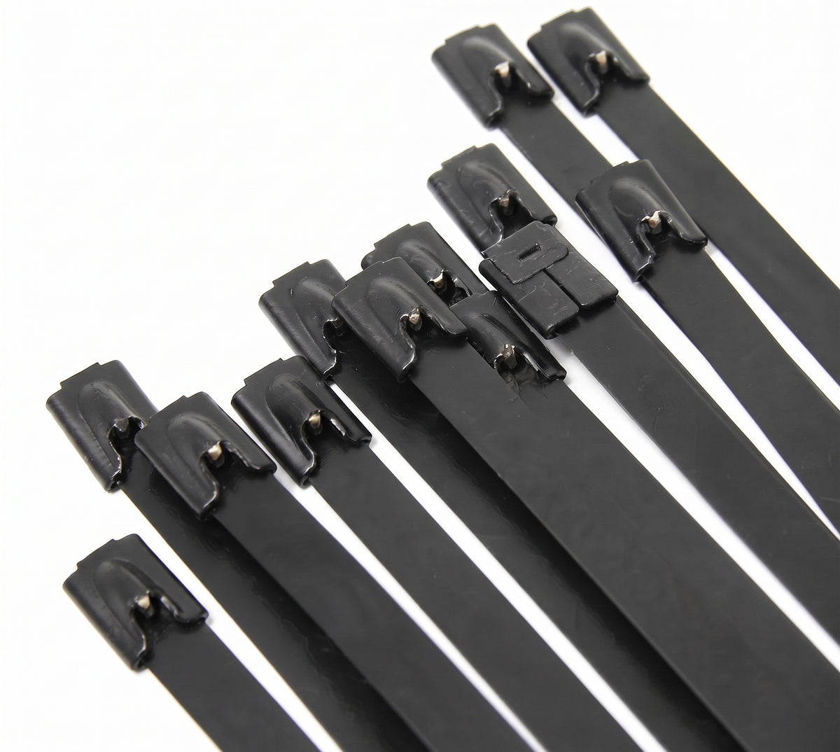 Epoxy Coated Stainless Steel Cable Ties - All Black 316L, 150mm to 1000mm