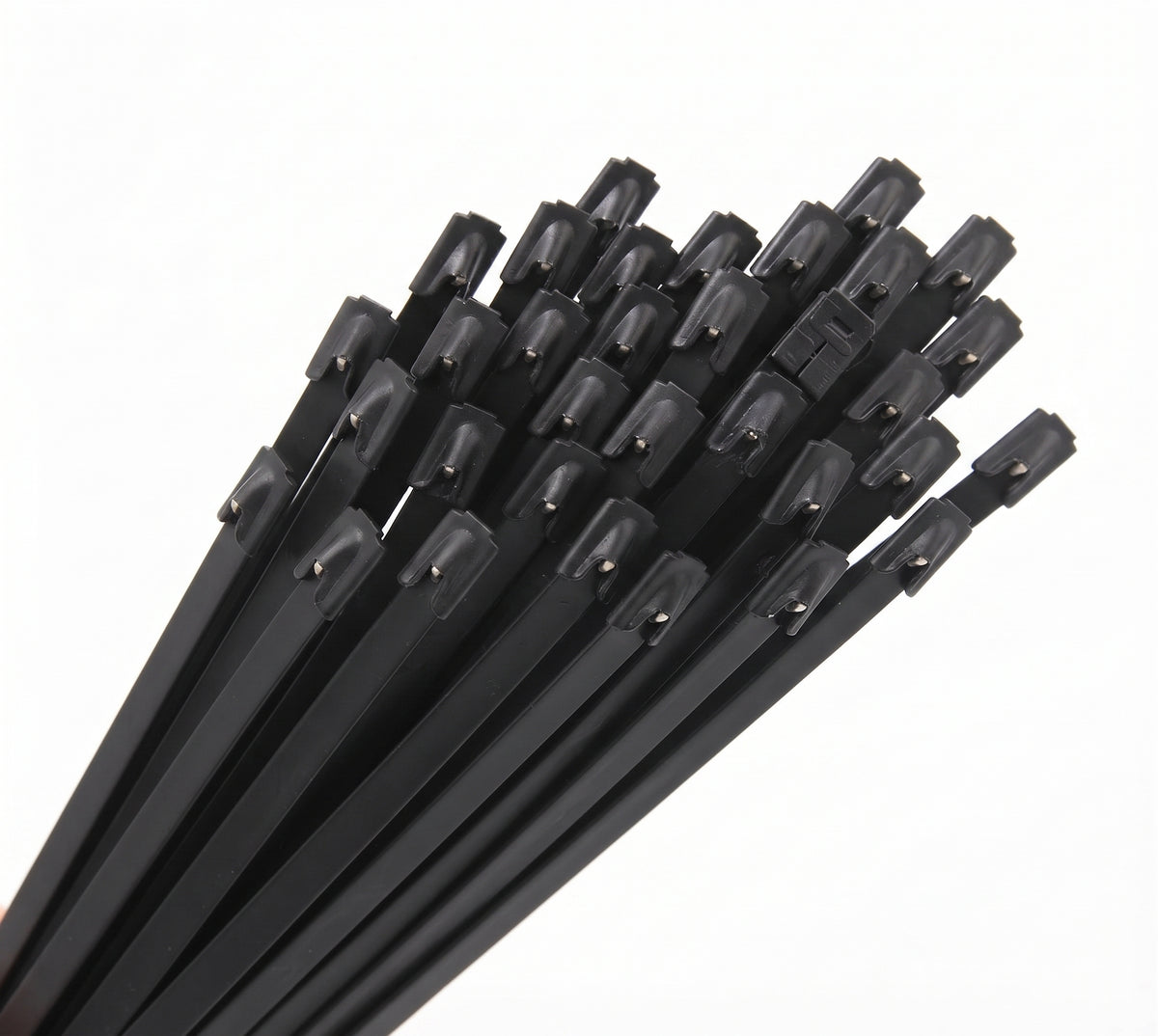 Epoxy Coated Stainless Steel Cable Ties - All Black 316L, 150mm to 1000mm