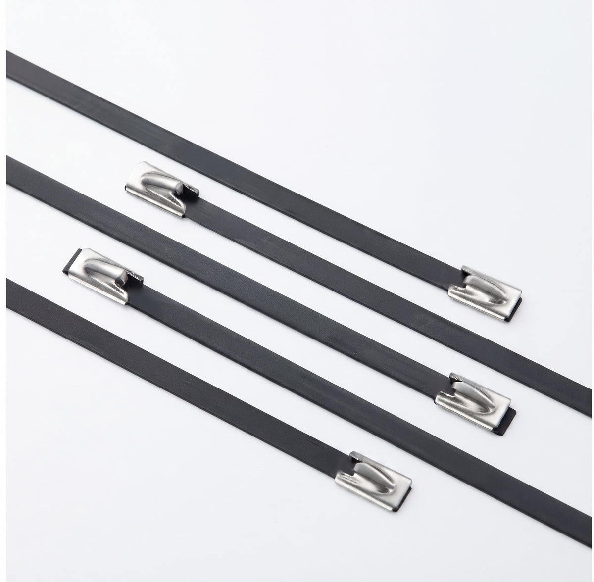 Polyester Coated Stainless Steel Cable Ties - Black 316L, 150mm to 1000mm