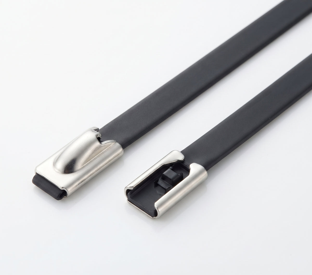 Polyester Coated Stainless Steel Cable Ties - Black 316L, 150mm to 1000mm
