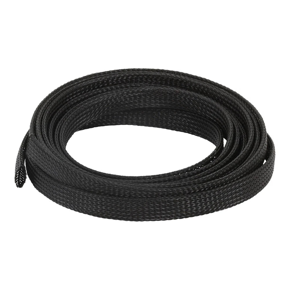 Expandable Braided Cable Sleeving – Flexible Wire Harness Protection | Black Polyester Braided Sleeving