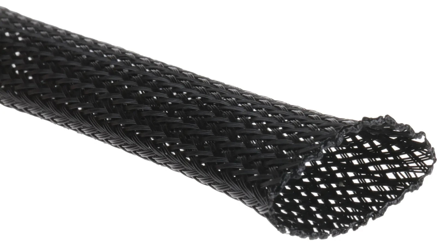Expandable Braided Cable Sleeving – Flexible Wire Harness Protection | Black Polyester Braided Sleeving