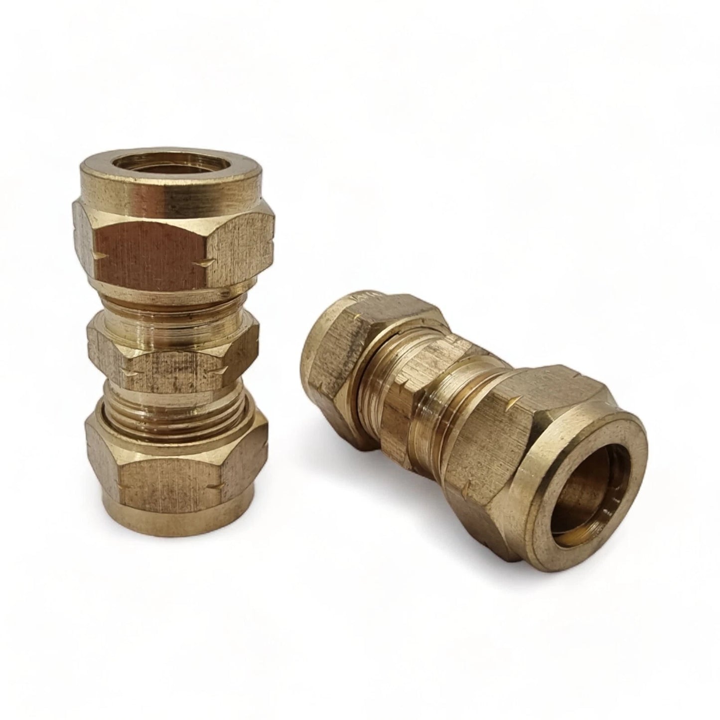 Brass Compression Pipe Fittings – Tube Couplings with Olives | Brass Tube Couplings (With Olives)