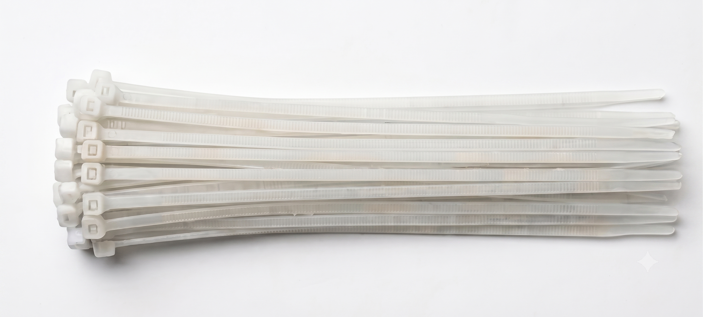 White Nylon Cable Ties – Zip Ties, All Sizes (80mm–1530mm)