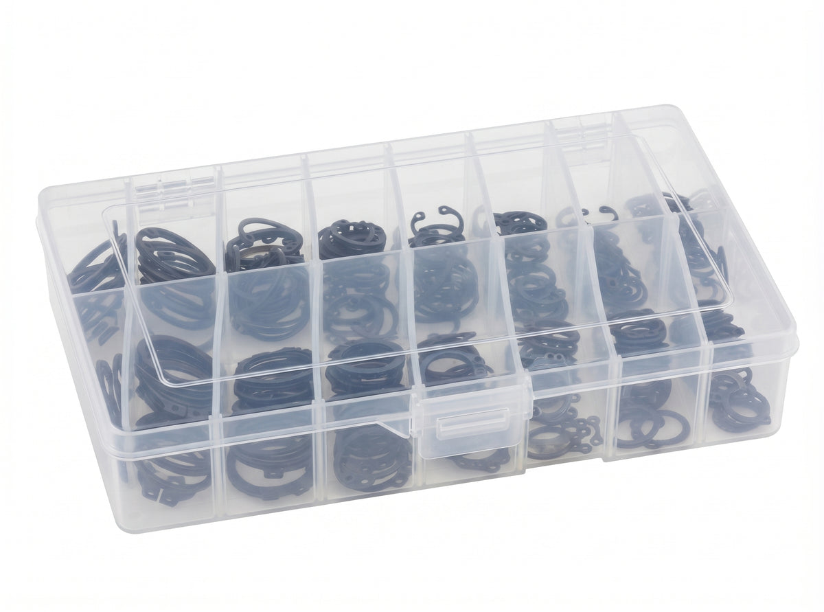 280pc Assorted Circlips Box - Internal & External, 12mm to 25mm