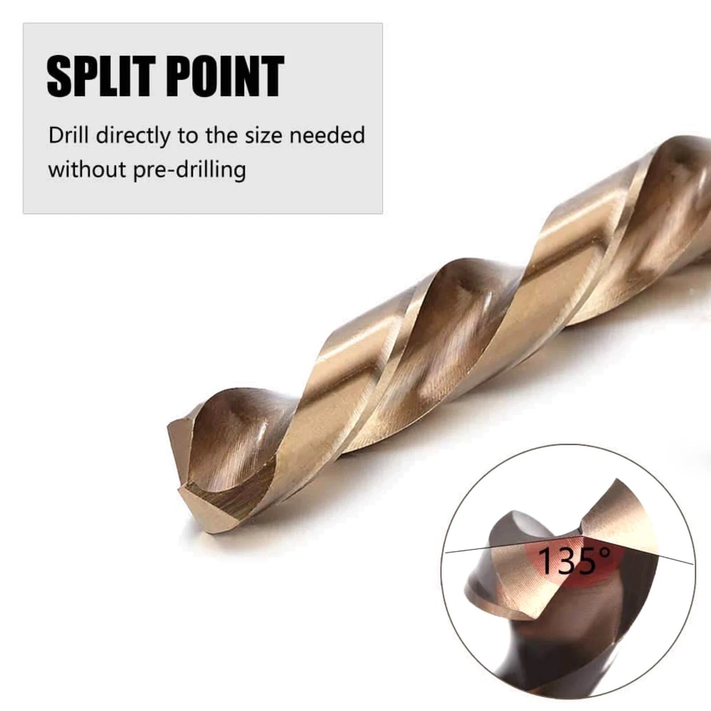 HSS Cobalt Jobber Drill Bits – 5% Cobalt, Split Point, High Strength Bits for Stainless Steel & Hard Metals (1mm–13mm)