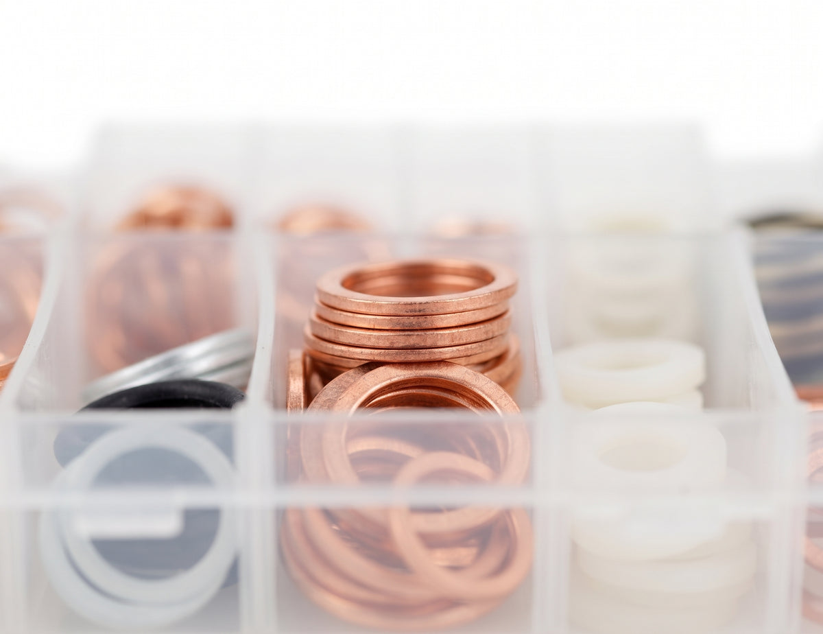 220pc Assorted Sump Plug Washers Box - 16 Sizes, 12mm to 22mm