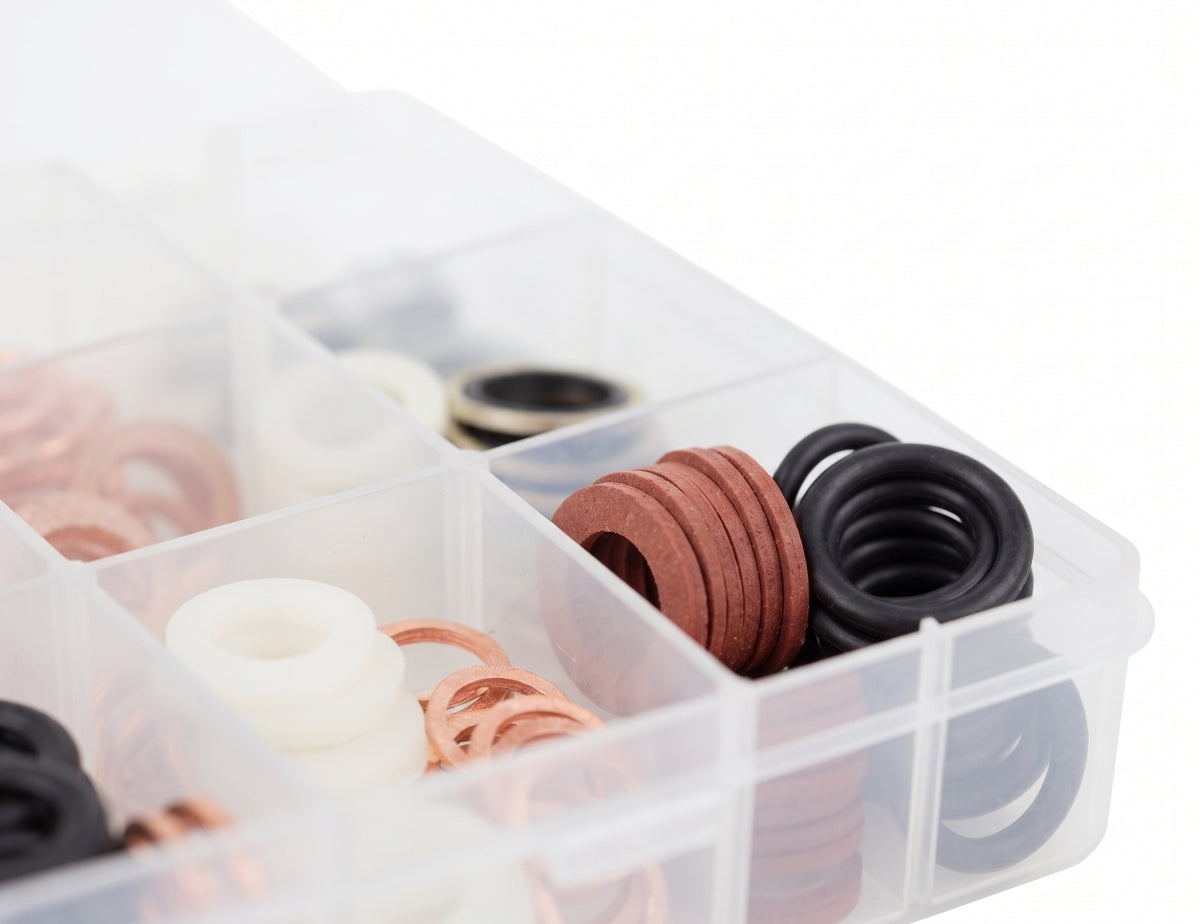 220pc Assorted Sump Plug Washers Box - 16 Sizes, 12mm to 22mm