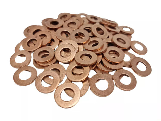 Copper Sealing Washers – Metric Sizes M4 to M42 | DIN 7603A | Flat Seal Drain Plug Washers | All Quantities