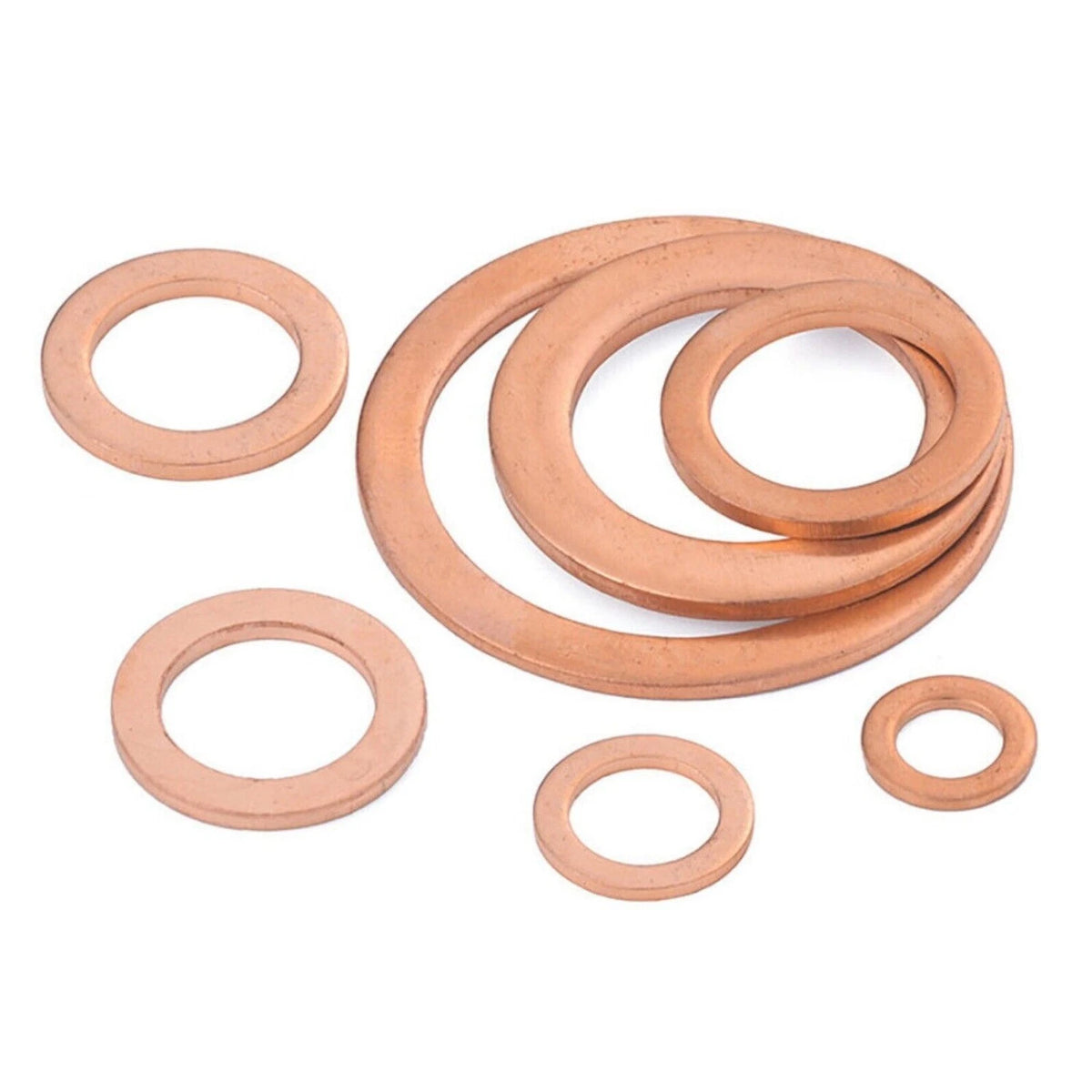 250pc Assorted Metric Copper Sealing Washers Box - M5 to M17