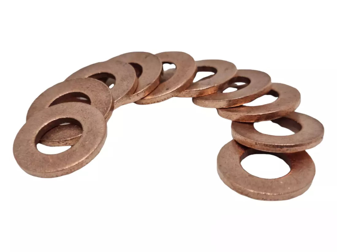 Copper Sealing Washers – Metric Sizes M4 to M42 | DIN 7603A | Flat Seal Drain Plug Washers | All Quantities